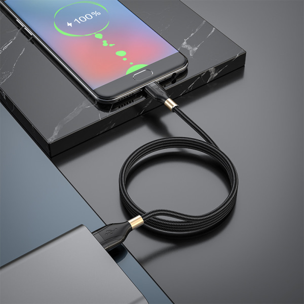 hoco. U92 opladningsdatakabel egnet til type-c mobiltelefon aluminiumlegering krave flettet kabel