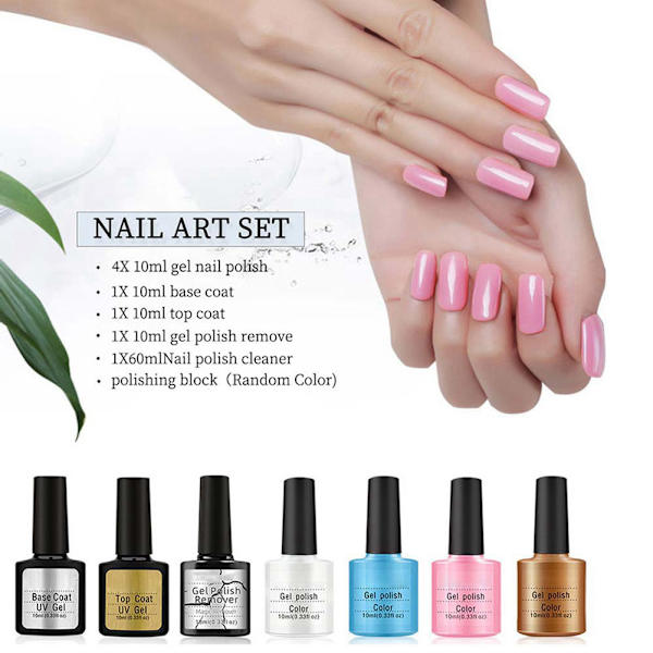 Professionellt DIY-set för nagellack i gelé med nagelkonstset, gelélackblock, manikyrverktyg