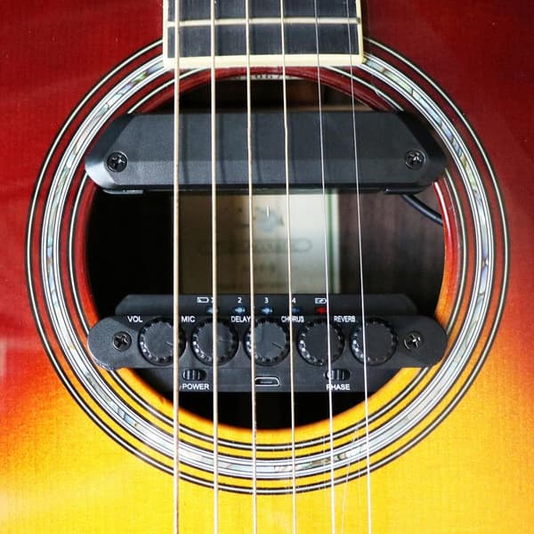 R2 Resonans Pickup med Endpin Jack Effekt Regulator Högtalare för Akustisk Gitarr