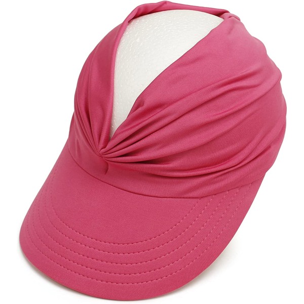 Solskyddshatt för damer med bred brättad sommar UPF 50+ UV-skydd Cap（Rose Red）