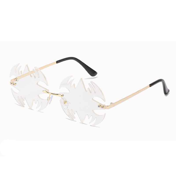 Metal Solbriller Rammeløse Shades Solbriller Vintage Solbriller Trendy Solbriller Fashion Solbriller til Kvinder (Hvid)