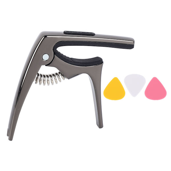 Gitarr Capo Metall 3 i 1 Bärbar för Akustisk Elgitarr Ukulele Tillbehör Svart