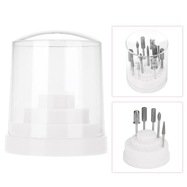 48 hål nagelkonst plast nagelborrställ hållare borrbit display arrangör låda vit