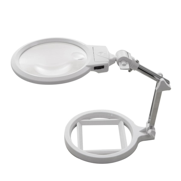 5X Desktop vikbar förstoringsglas LED förstoringslampa Bärbar justerbar läsförstoringsglas Handsfree upplyst