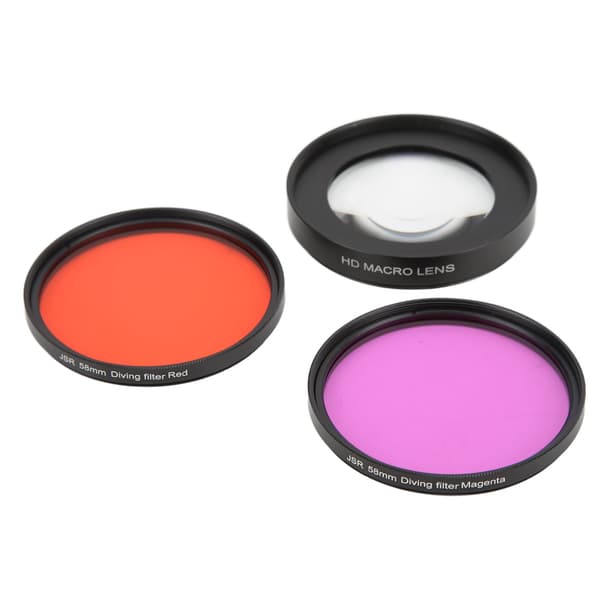 JUNESTAR 16x HD makroobjektiv rød lilla dykkerfilter 58 mm adapterring objektivdæksel til Hero 9