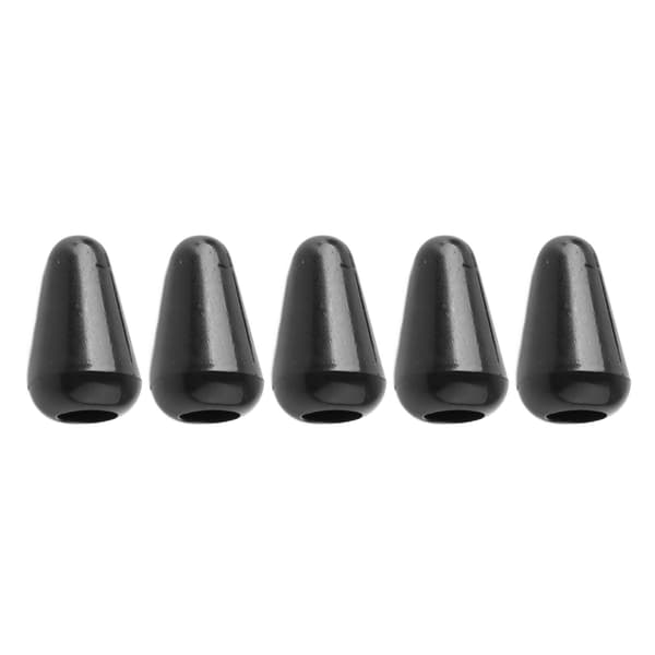 5 st Pickup Selector Switch Tip Elektrisk Gitarr 5 Växelspak Knopplock Plast Hatt Universal Tillbehör Svart