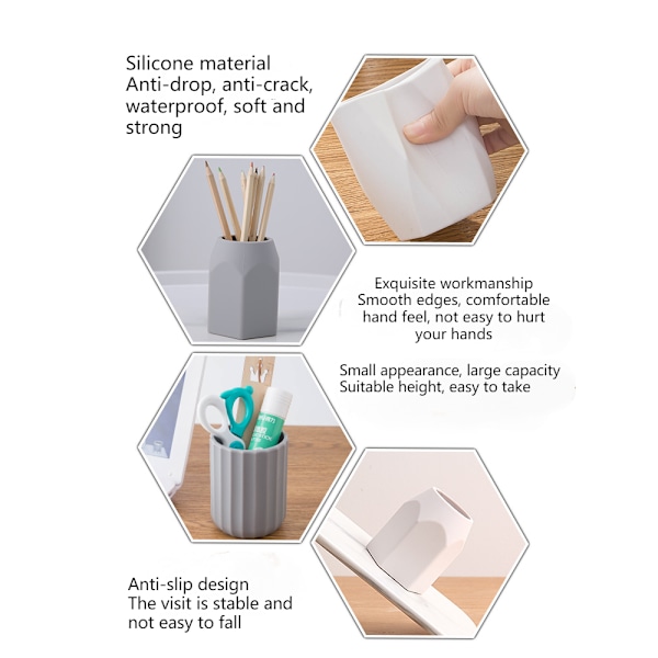 Multifunktionell kreativ silikonpennhållare söt fashion makeup borste förvaringsrör student skrivbord förvaringsmaterial