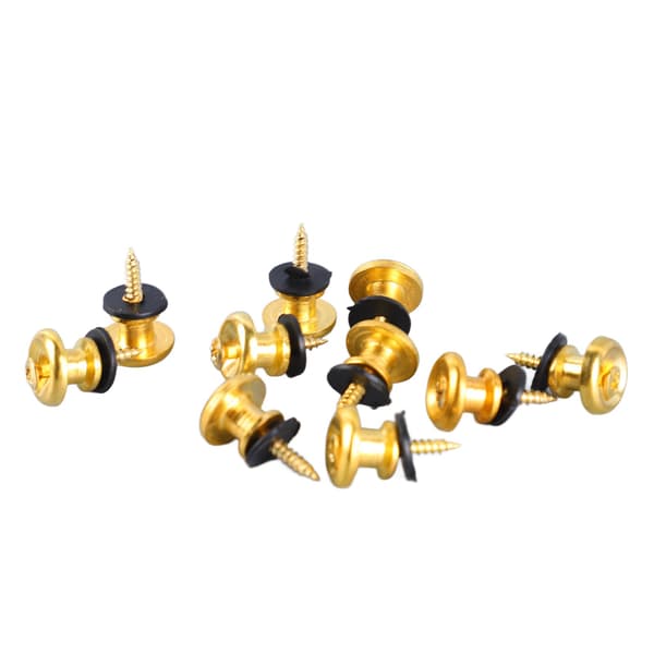 10 st gitarrrem låsknappar svamp stil justerbar universell rem låsstift för Ukulele bas guld