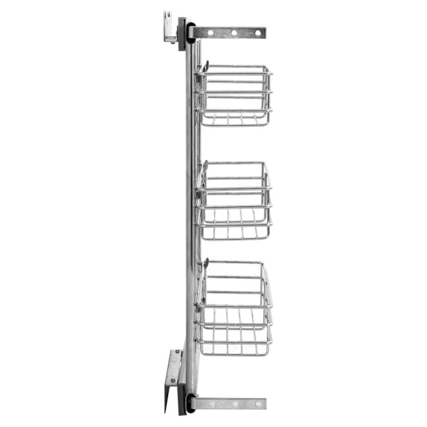 Utdragbar köksinredningsskåp 3 hyllor silver 47x11x56cm
