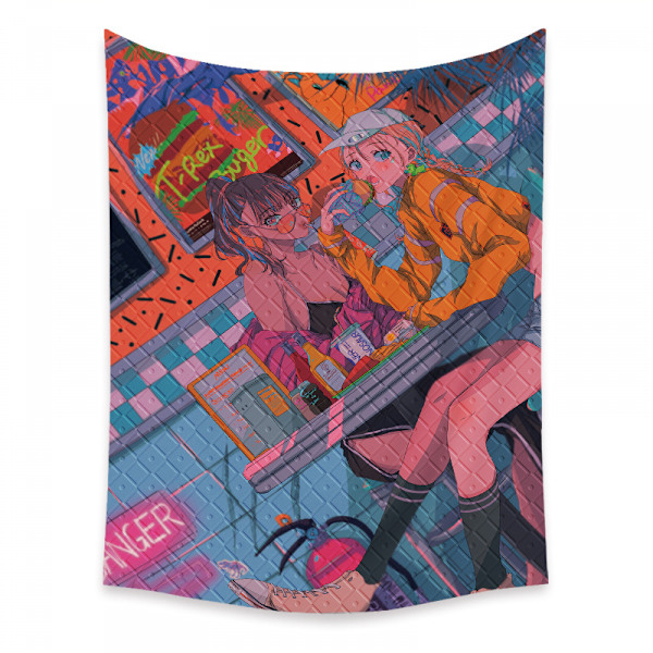 Wekity Anime Gobelin Æstetisk Kunst Hjem Baggrund Stof Dekoration Gave Boho Gobelin til Stue Soveværelse Dekoration (614-16, 51 X 59 tommer )