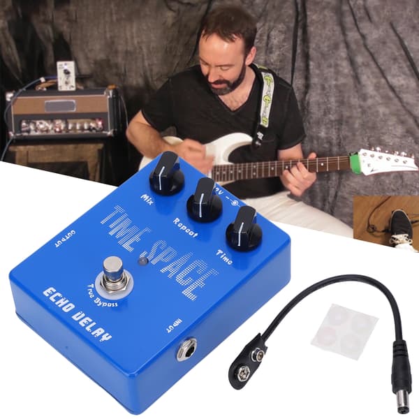 Effektpedal Echo Delay Guitar Effektor Musikinstrument Tilbehør DC 9V 30mA