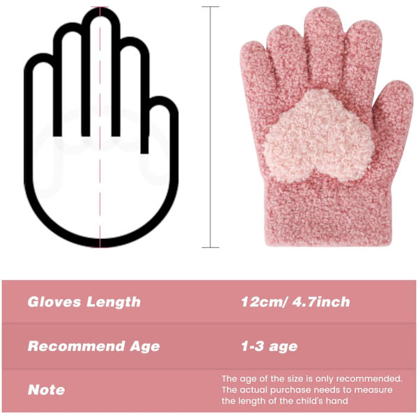 Vinterhansker for barn - Strikket, magiske, fullfingerhansker - Elastiske, varme, fleecefôrede, myke hansker for baby, småbarn, gutter og jenter (1-3 år)