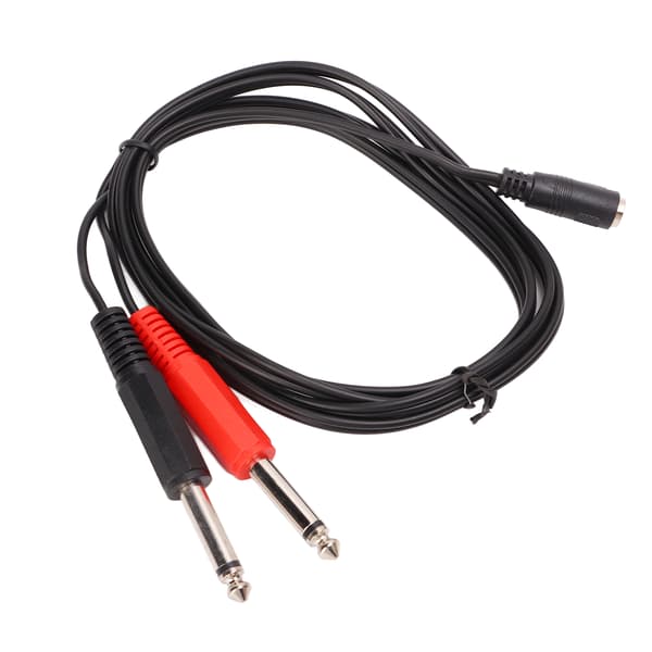 1,5 m stereoadapterförlängningskabel splitkabel 3,5 mm hona till 6,35 mm dubbla hane monokabel