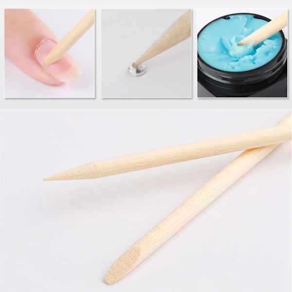 5 stk. neglebåndsfjerner skrubbepolering træ pusher pinde manicure reparationsværktøj (11,5 cm)