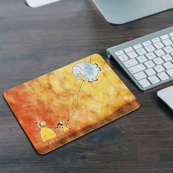 Oyun Mouse Pad 200x200x3 mm Skridsikker Gaming Mouse Pad Kontor Mouse Pad (Dumbo) Gul