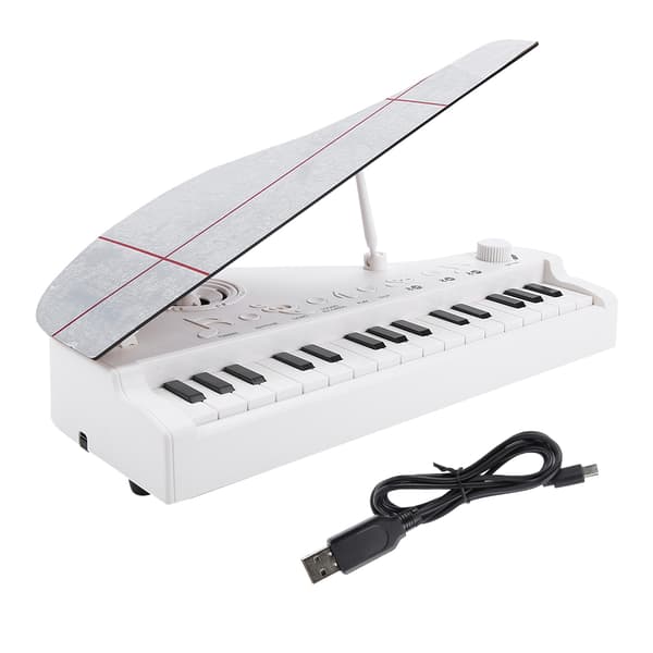 Barn Digital USB-driven 31 tangenter tangentbord Bluetooth elektronisk leksak Mini Piano (Vit)
