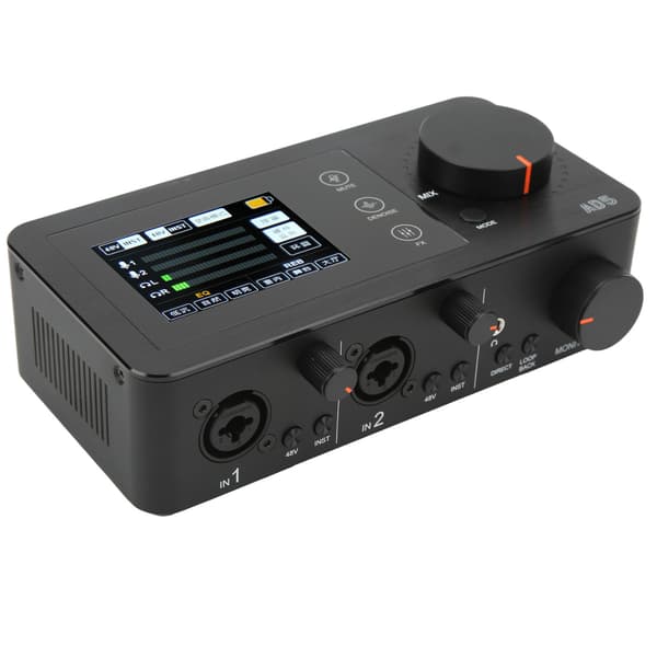 AD5 Audio Interface Lydkort Multifunktion Dobbelt XLR 6,35 mm med LCD-skærm Professionelt Lydkort til Live