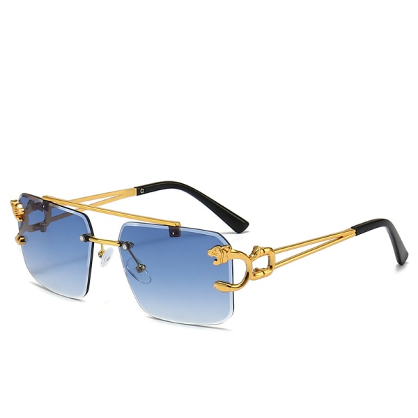 Kantlösa rektangulära solglasögon för kvinnor män Hip-hop små fyrkantiga solglasögon Ramlösa färgglada mode nyanser UV400