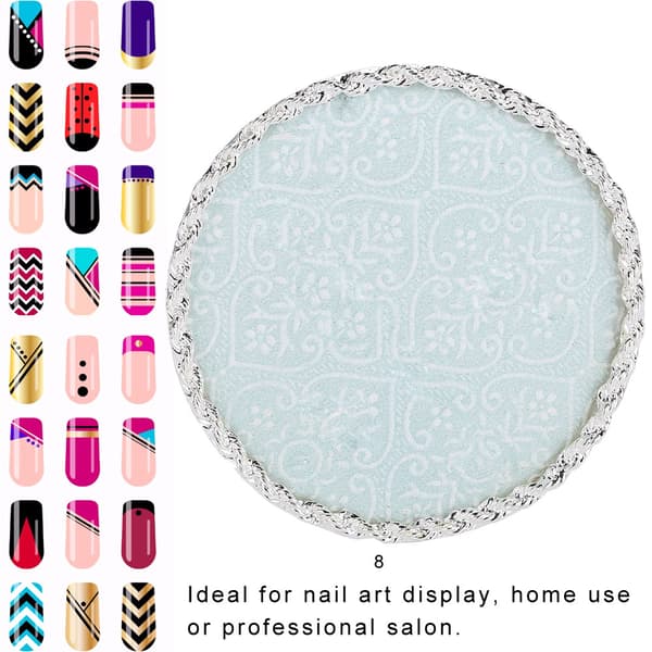 Legering nagelkonstplatta strass manikyr salong displayställ rackbräda(8)