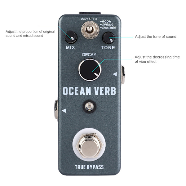 Mini Metal Shell Analog Vibe Guitar Effekt Pedal med True Bypass Instrument Tilbehør