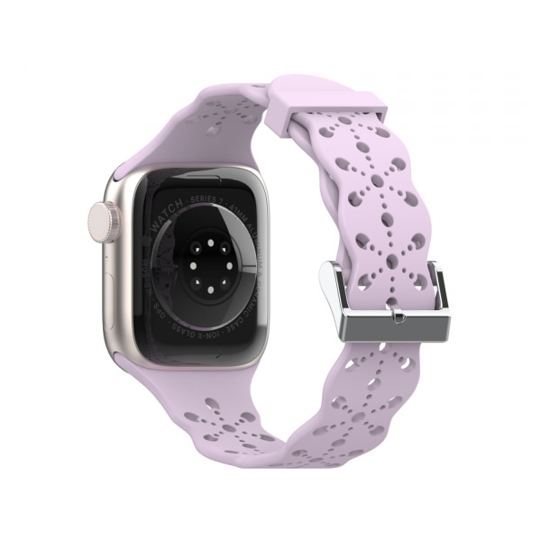Watch Apple iWatch 6/5/4/3/2/1 Generation SE Hollow Lace Solid Silikonrem --- Lila（38/40/41MM）