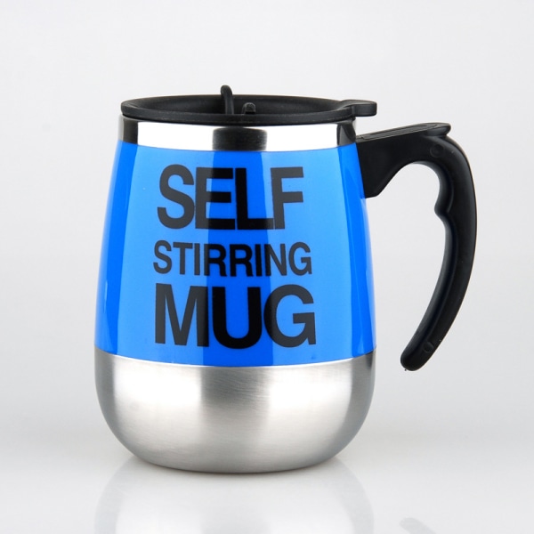 Självrörande mugg Automatisk självblandande mugg i rostfritt stål för kaffe/te/varm choklad/mjölk - 450 ml/15 oz Den bästa presenten (havsblå)