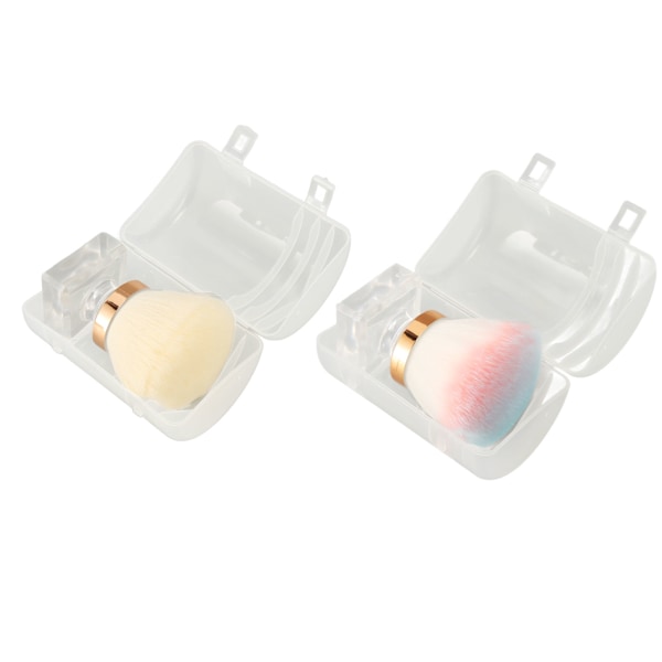 Pudderbørste Rund Hoved Krystal Base Bærbar Bløde Børster Negle Støv Børste Ergonomisk Blush Børste til Makeup Negle Kunst