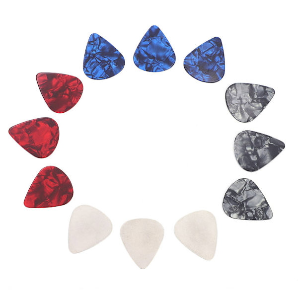 HEMA 12 st plektrum för gitarr 0,3 mm 0,96 mm 1,2 mm 1,5 mm Tillbehör till musikinstrument