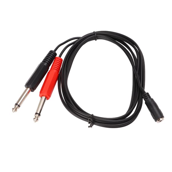 1,5 m stereoadapterförlängningskabel splitkabel 3,5 mm hona till 6,35 mm dubbla hane monokabel