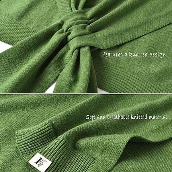 Naisten muotivilla neuletakki, neulottu huivi, solmittu huivi, khaki-värinen neulehuivi, ilmastoituun huoneeseen sopiva huivi