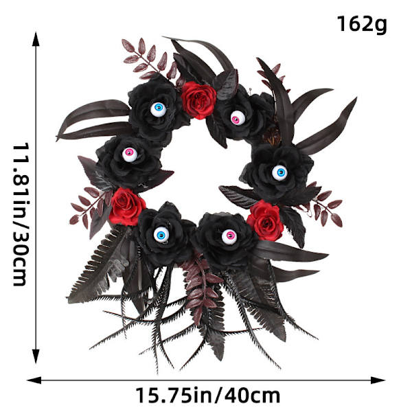 Halloween Kuu Kissa Garland Ovi Ripustin Festivaali Kuolleet Oksat Kasvit Uusi Kuu Halloween Koristelu Eyeball rose