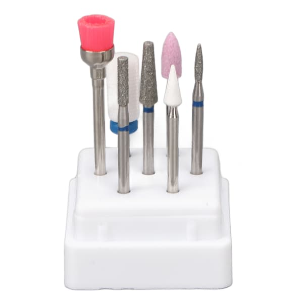 Negleslibningshovedboks 7 huller Boring Manicure Negleslibning Bits Displayholder til skønhedssalon