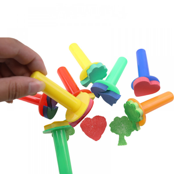 4 st plasthandtagsstämpel för tidig utbildning leksaker för barn, DIY-graffitimålningsverktyg för barn