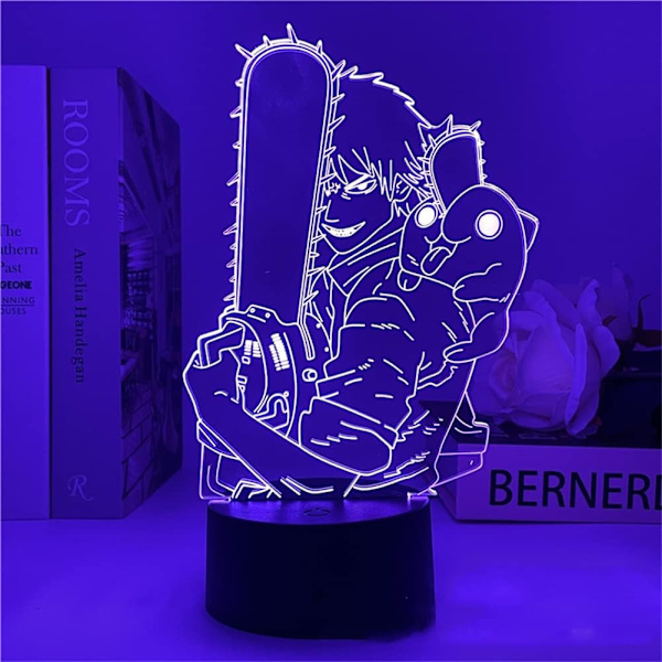 3D Illusion Motorsavensmand Manga Figur Anime Led Lampe Soveværelse Dekoration Børns Nattelys RGB 16 Farver Med Fjernbetjening Drenge Piger Feriegave