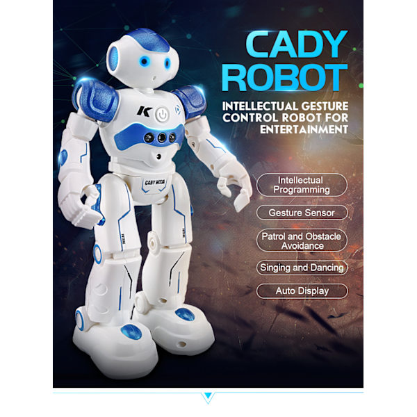Smart robotlegetøj til børn, programmerbare fjernbetjeningrobotter med interaktive håndbevægelsesbevægelser, genopladelige dansende RC-robotlegetøj til 3-12 år