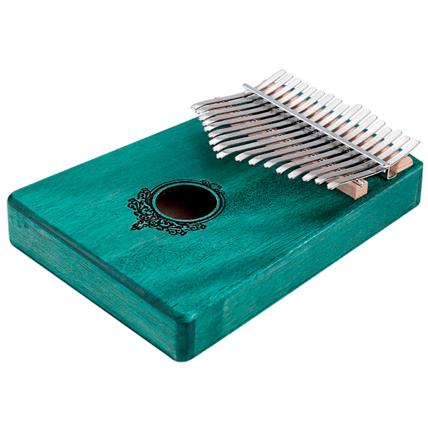 17-tangenters kalimba bärbar tumme piano mahogny träkropp musikinstrument (grön)