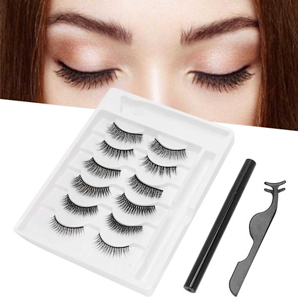 Vattentät självhäftande eyeliner flytande eyeliner falska ögonfransar pincett sminkverktyg set