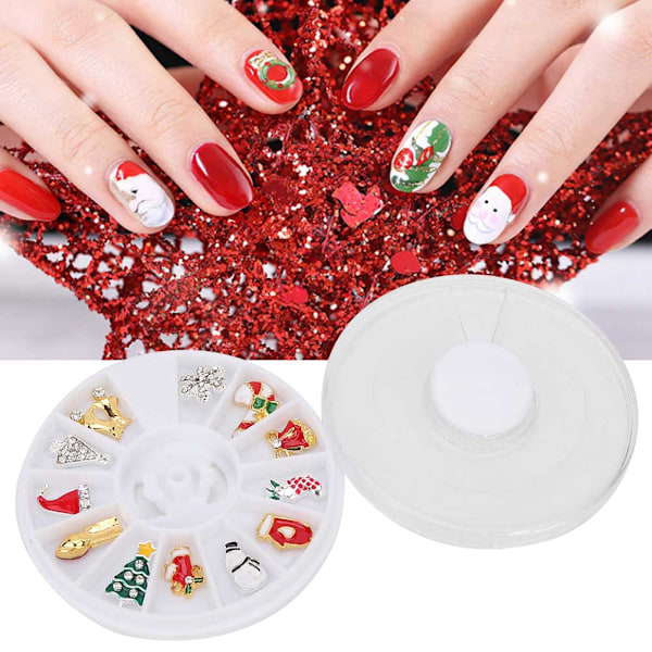 3D Jul Stil 12 Rutnät Spik DIY Manikyr Nagelkonst Dekoration Tillbehör Verktyg (Typ C)