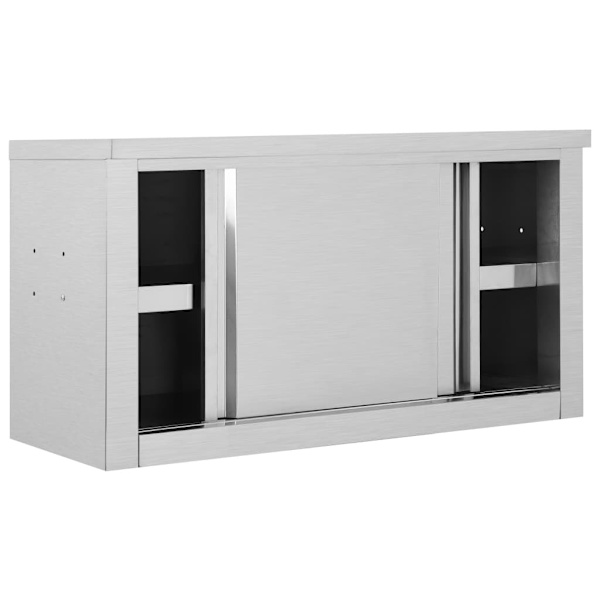 Kjøkkenskap med skyvedører 90x40x50cm rustfritt stål