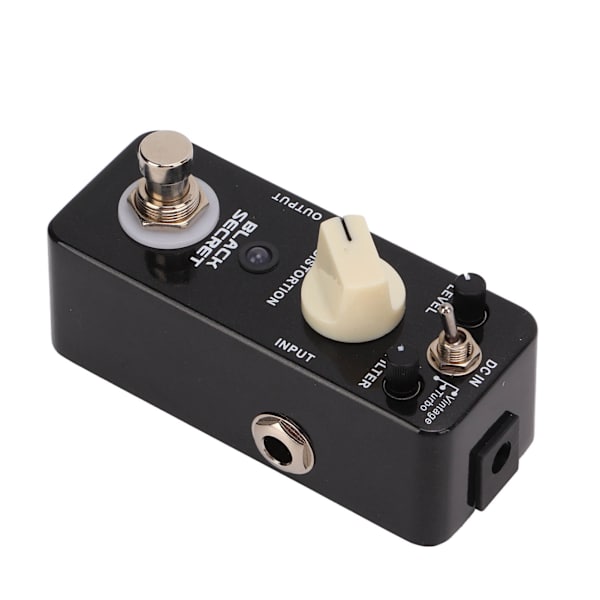 Guitar Effektpedal Sort Secret Klassisk Distortion True Bypass 2 Tilstande Tilbehør