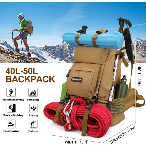 40L Vandringsryggsäck, Utomhussportresor Bergsbestigningsryggsäck