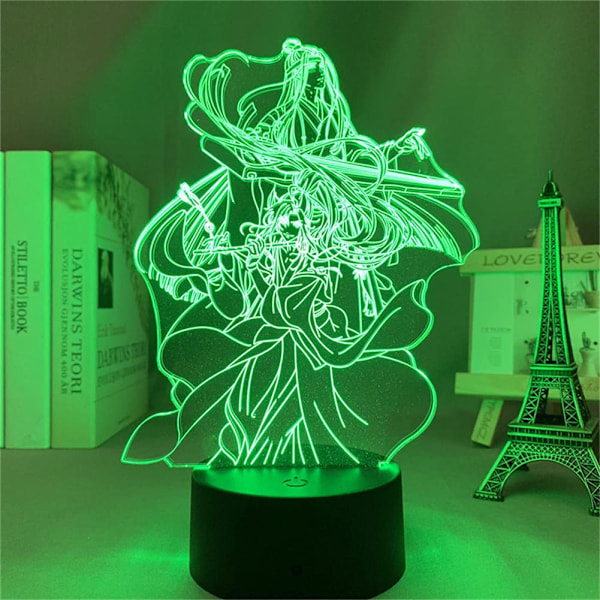 3CX Mo Dao Zu Shi USB 3D LED Lampe Anime Manga Lan Wang Ji og Wei Wu Xian Soveværelses Dekoration Natlampe 7/16 Farve Fjernbetjening Berøringskontakt