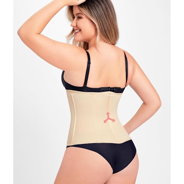 Midjetrener Korsett Glidelås Magekontroll Shapewear Pustende Midjestøtte for Kvinner Kroppsformer Sport Belte L Beige