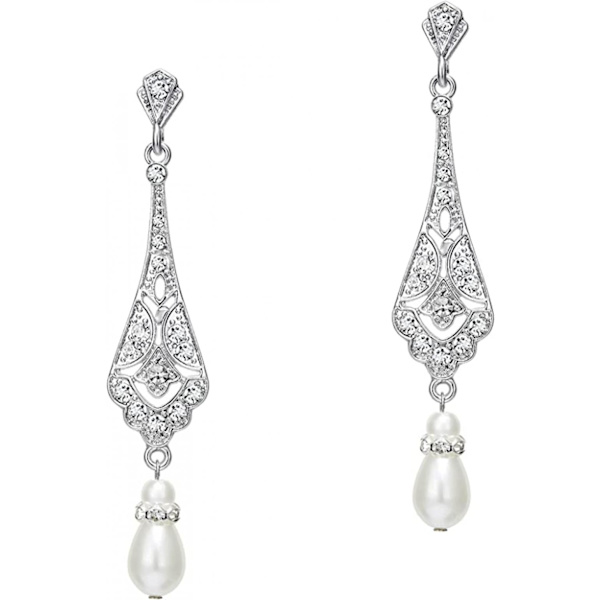 Flapper Art Deco Gatsby Ørepynt 20-talls Flapper Gatsby Tilbehør Vintage Bryllup Hengeperle Ørepynt