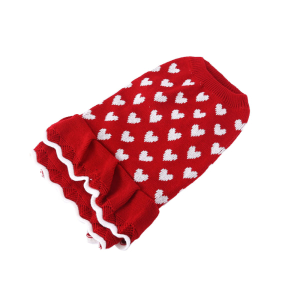Hvalp Sød Varm Sweater Kæledyr Skønhed Kærlighed Prinsesse Vind Sweater Kjole Hvalp Kat Vinter Forår Blød Strik Trøje Sweater Kæledyr (L Størrelse)