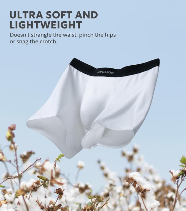 Mjuk och bekväm bomullsboxer för män, 6-pack 03-brown White