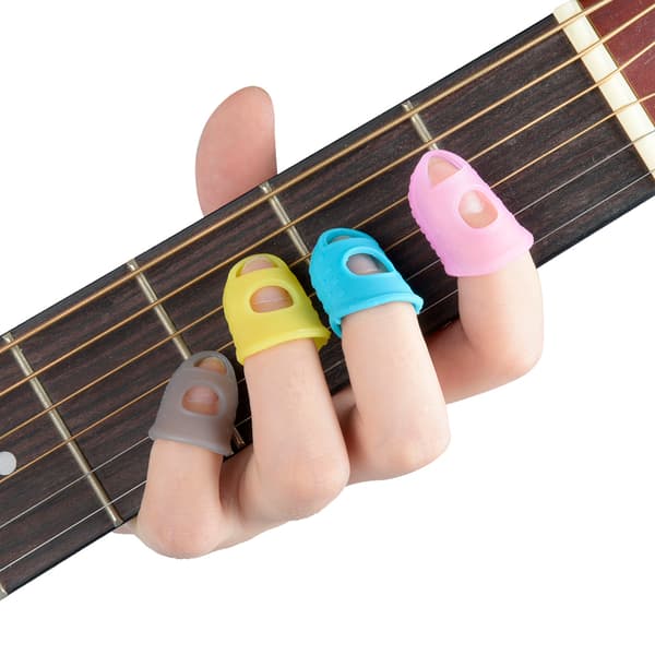 4 st Silikon Gitarr Fingerskydd Finger Skyddande Vakter Tillbehör
