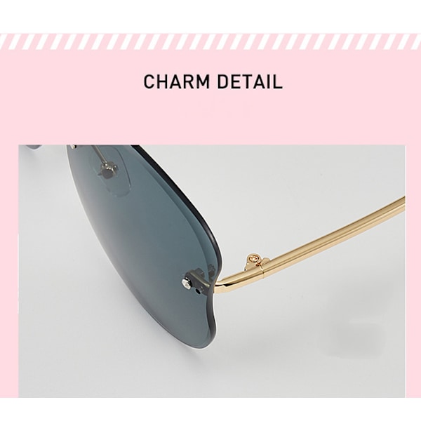 Trendy Retro Polygonal Cut Edge Lens Drenge og Piger Rammeløse Børns Solbriller UV Beskyttelse----Guld Ramme Kaffe Tabletter