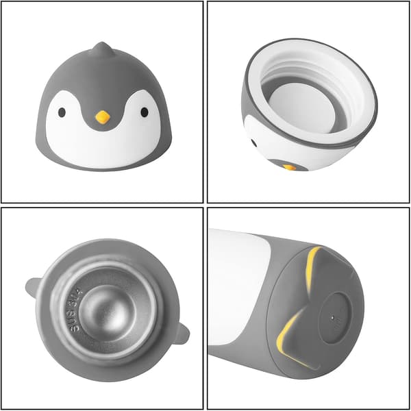 Penguin rostfritt stål vakuum termos resetermosmugg tevattenflaska kaffetermos (grå)