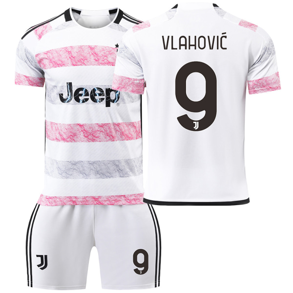 23/24 Juventus borta fotbollströja barnset No.9VLAHOVIC Children's size18